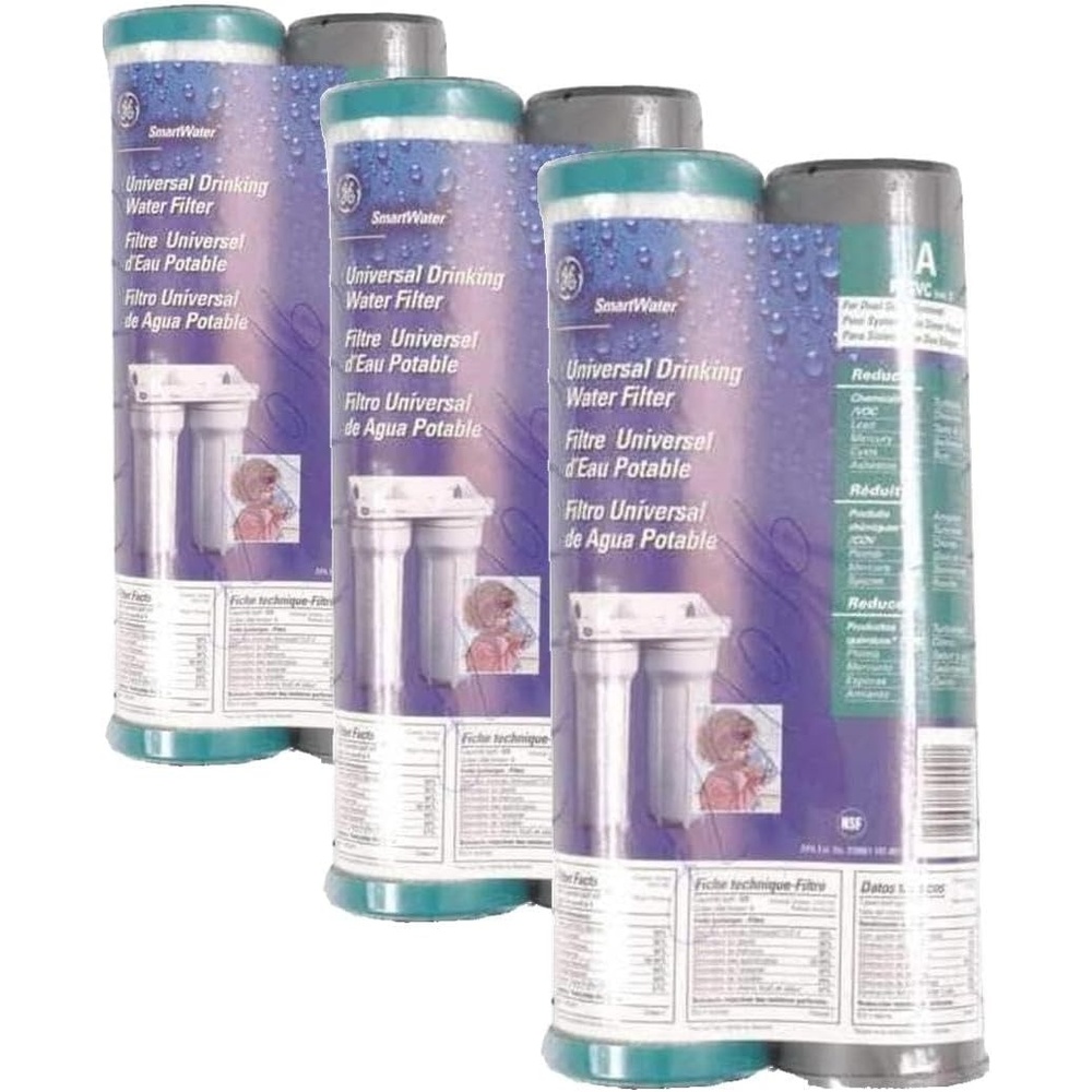 image:imageGE FXSVC Under Sink Water Filter Replacement for Water Filtration System TwiceFiltered Water Reduces Sediment amp Other Impurities from Water Replace Every 6 Months 2 Filters2 Count Pack of 3