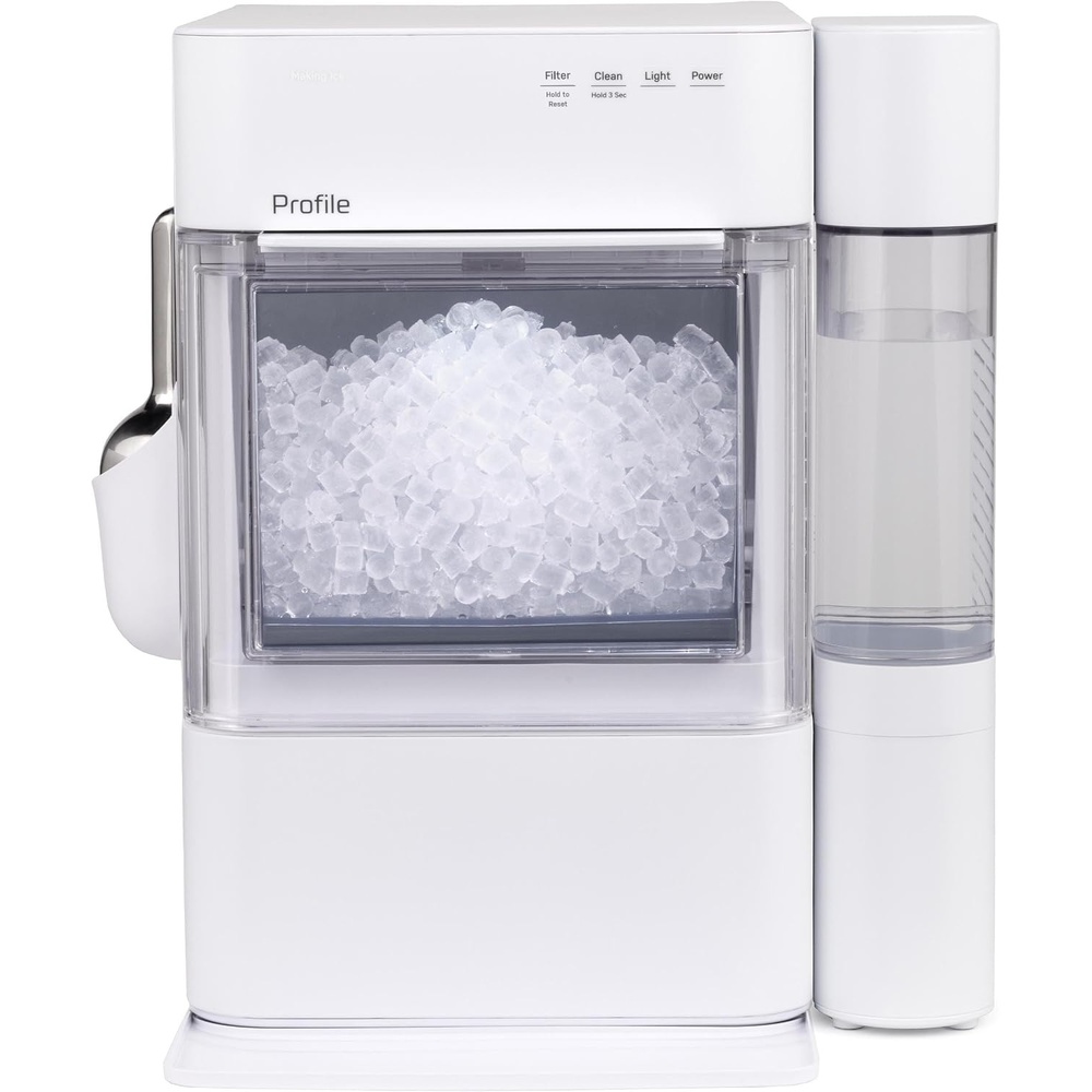 image:imageGE Profile Opal 20 Ultra Nugget Ice Maker with 75 Gallon Side Tank and Scale Inhibiting Filter Scoop Included 38 lbs in 24 Hours Pellet Ice Machine with WiFi amp Smart Connected Stainless SteelStone White