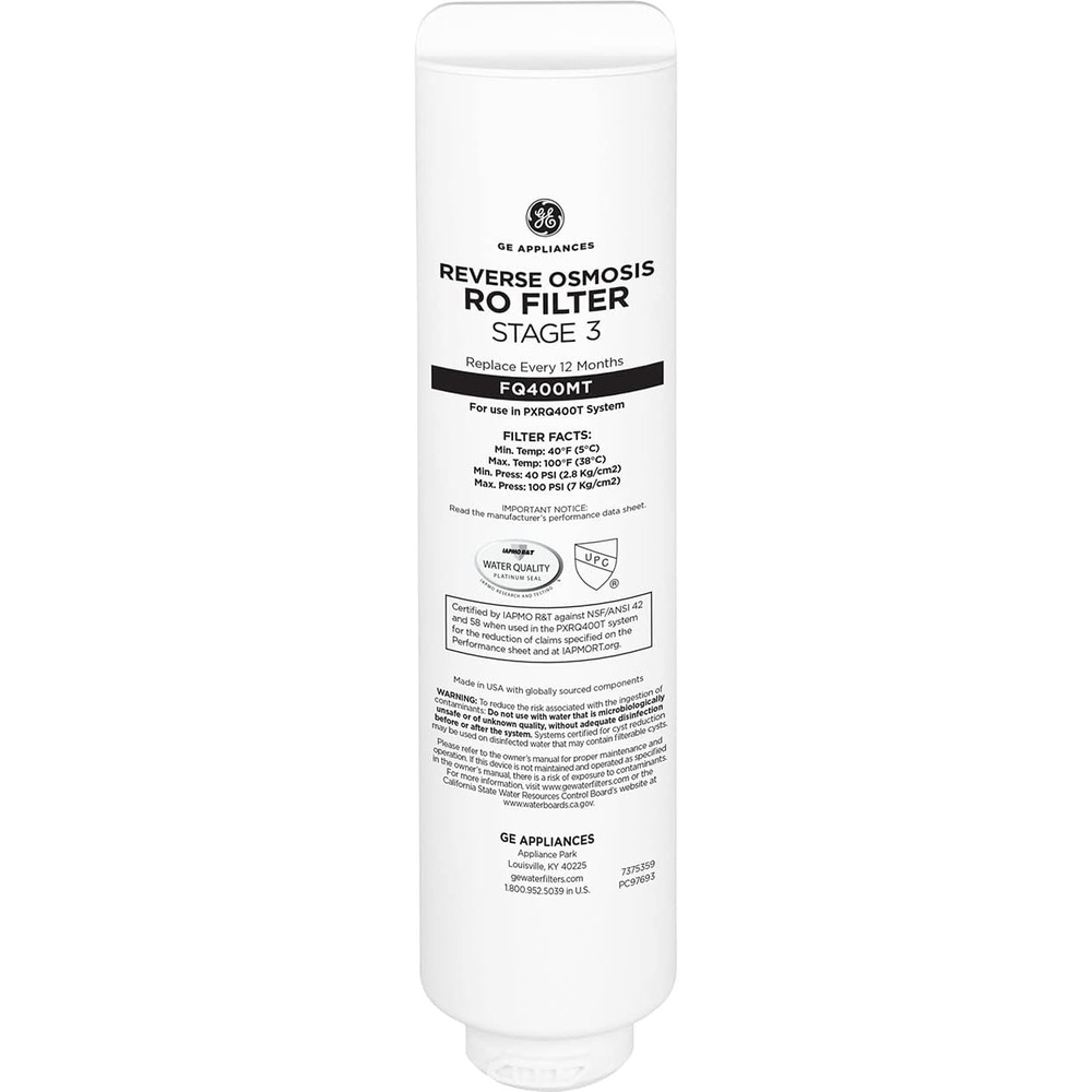 image:imageGE Profile Reverse Osmosis Under Sink Membrane Replacement Filter Fits PXRQ400T Filtration System Reduces Lead Chlorine amp More Replace Every 12 Months FQ400MTFQ400MT