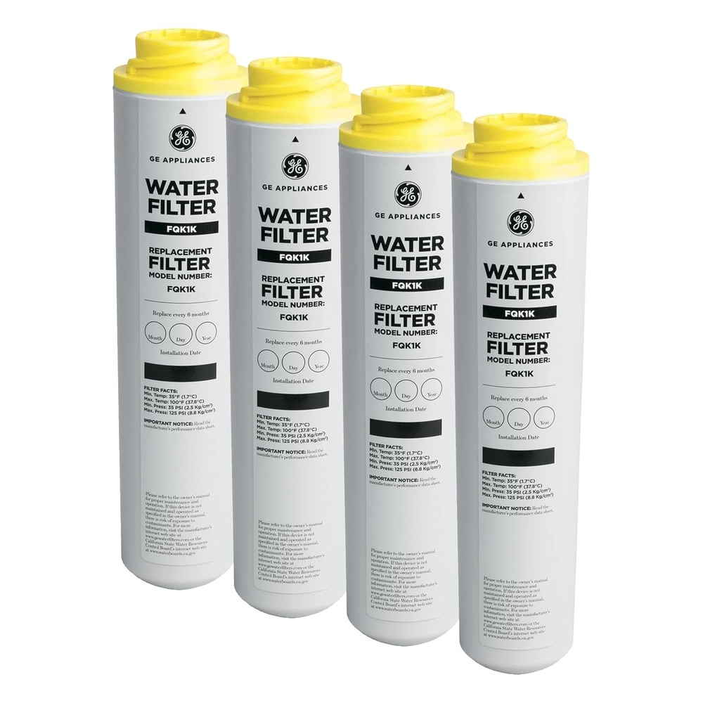 image:imageGE Under Sink Water Filter Replacement Reduces Sediment Rust amp Other Impurities from Water Easy Install Fits GXRLQK Filtration System Replace Every 6 Months FQK1K1 Count Pack of 4