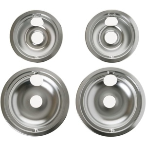 GE Appliances Range/Stove/Oven Drip Pan Set, 4-pack, GE Appliances Manufactured OEM Part,GE68C(6 in & 8 in)